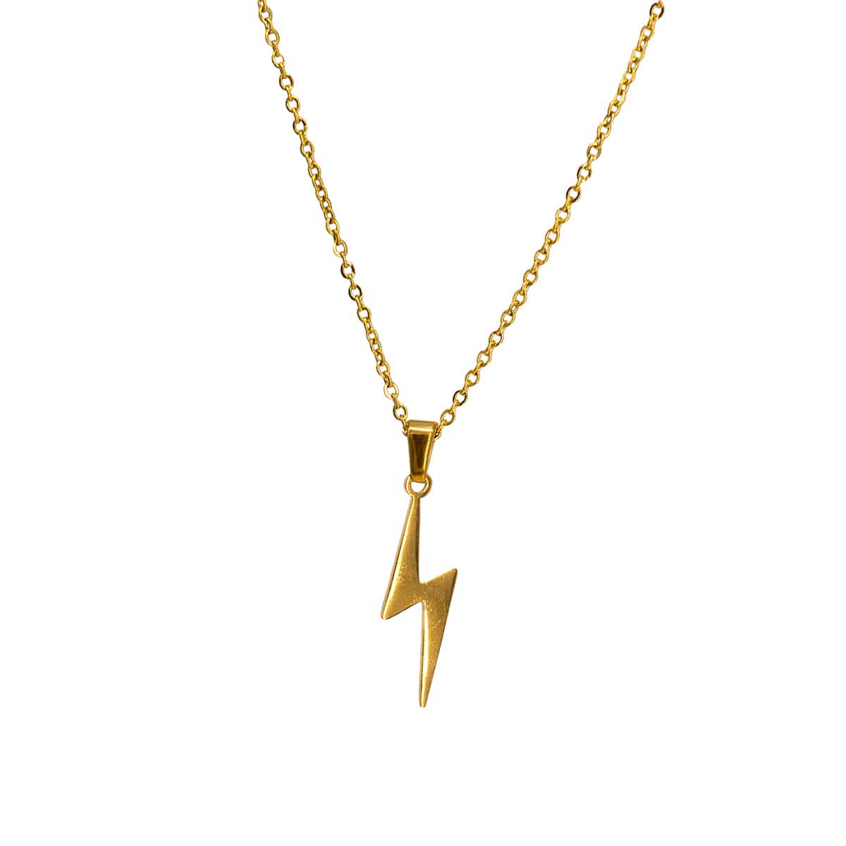 Halskette Blitz Gold Blogger Kette Flash Lightning Bolt Anhänger Schmuck DE